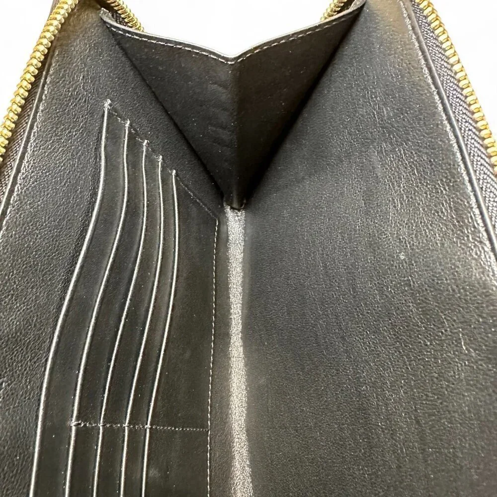 Smythson Men's Black Leather Panama Pochette Pouch, Wristlet - NWOT